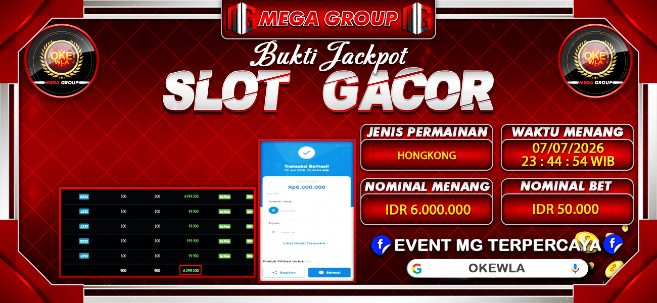Bukti JP situs Okewla hari Selasa, 07 Juli 2026