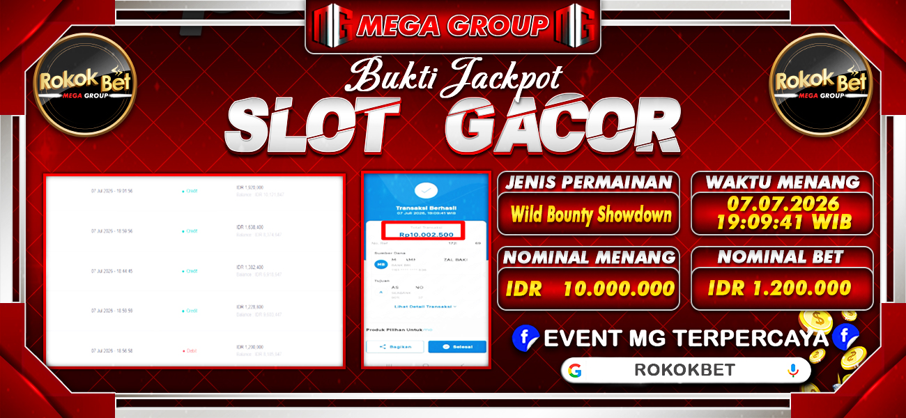Bukti JP situs Rokokbet hari Selasa, 07 Juli 2026