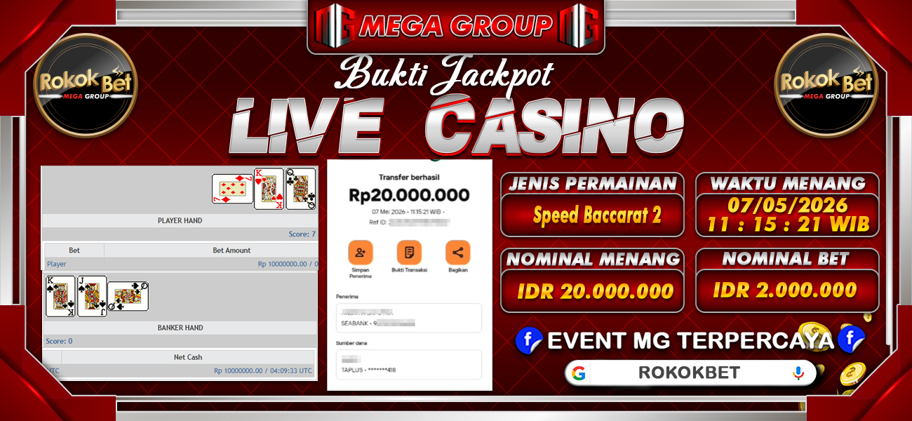 Bukti JP situs Rokokbet hari Jumat, 08 Mei 2026